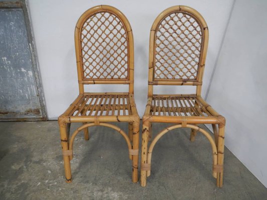 Bamboo Chairs, Italy, 1970s, Set of 2-WWQ-819861