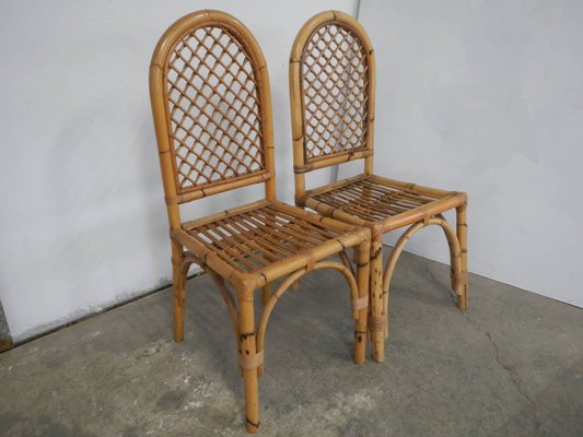 Bamboo Chairs, Italy, 1970s, Set of 2-WWQ-819861