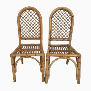 Bamboo Chairs, Italy, 1970s, Set of 2-WWQ-819861