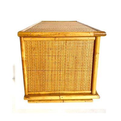 Bamboo Chest in Rattan and Wood, Italy, 1970s-TOI-1811224