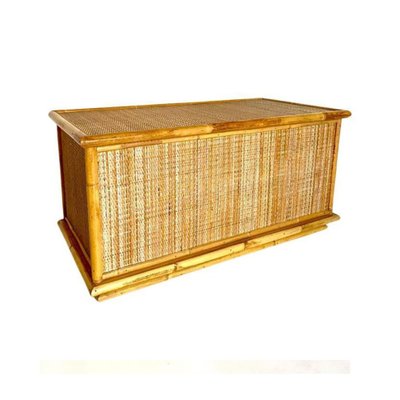 Bamboo Chest in Rattan and Wood, Italy, 1970s-TOI-1811224