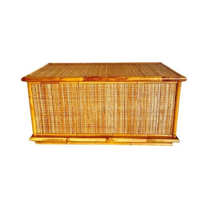 Bamboo Chest in Rattan and Wood, Italy, 1970s-TOI-1811224