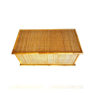 Bamboo Chest in Rattan and Wood, Italy, 1970s-TOI-1811224