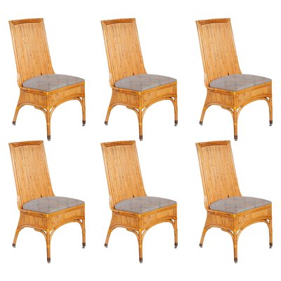 Bamboo Dining Chairs, Italy, 1970s, Set of 6-KL-1232273