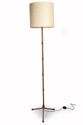 Bamboo Floor Lamp by Jacques Adnet, 1950s-VRR-570570