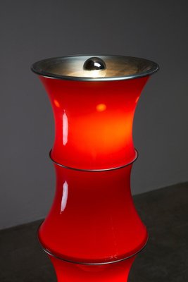 Bamboo Floor Lamp in Red Glass, 1990s-POG-1758566