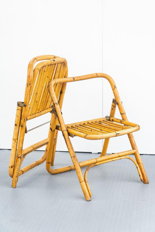 Bamboo Folding Chairs by Dal Vera, 1950s, Set of 4