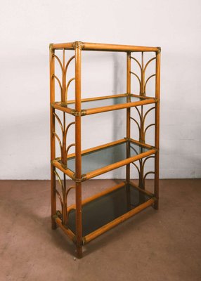 Bamboo Furniture with Glass Shelves-MNF-1066692