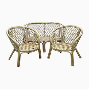 Bamboo Living Room Set, 1980s, Set of 3-QYF-2016363