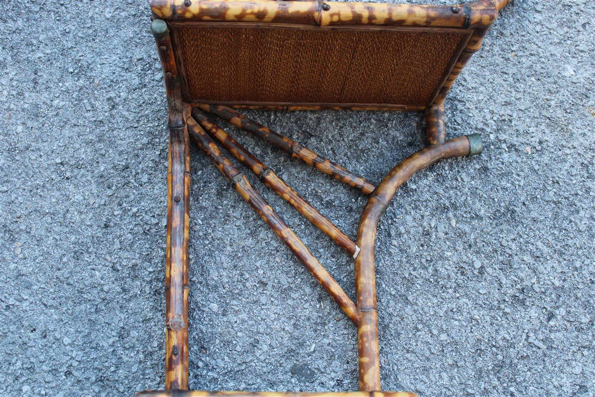 Bamboo & Metal Bedside Table, Italy, 1920