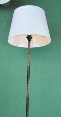 Bamboo Metallic Foot Lamp, 1950s-ROJ-1401058