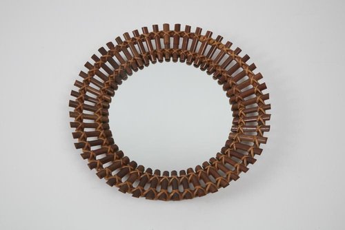 Bamboo Mirror attributed to Olaf Von Bohr, 1950s