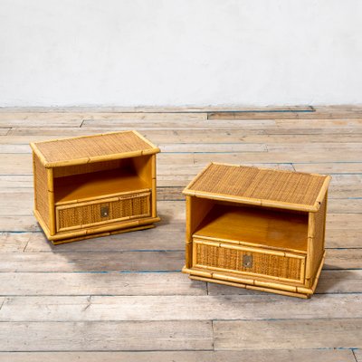 Bamboo Nightstands from Vivai del Sud, 1960s, Set of 2-FWM-1442139