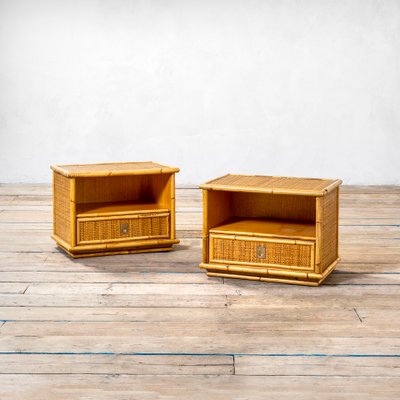 Bamboo Nightstands from Vivai del Sud, 1960s, Set of 2-FWM-1442139