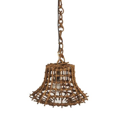 Bamboo & Rattan Chandelier in the style of Louis Sognot, 1960s-RAQ-2033393