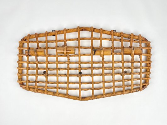 Bamboo & Rattan Coat Rack Hanger by Olaf Von Bohr, Italy, 1950s-LYQ-1171233