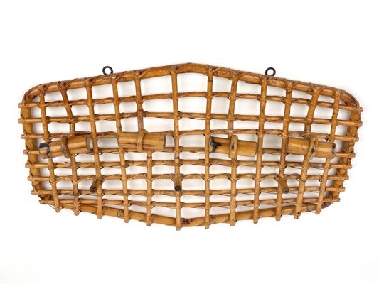 Bamboo & Rattan Coat Rack Hanger by Olaf Von Bohr, Italy, 1950s-LYQ-1171233