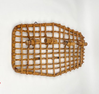 Bamboo & Rattan Coat Rack Hanger by Olaf Von Bohr, Italy, 1950s-LYQ-1171233