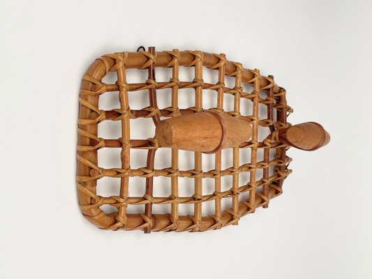 Bamboo & Rattan Coat Rack Hanger by Olaf Von Bohr, Italy, 1950s-LYQ-1171318