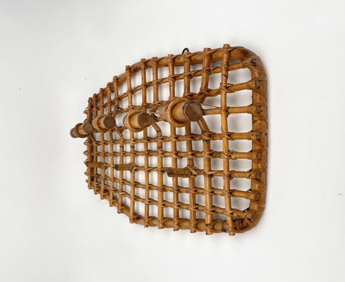 Bamboo & Rattan Coat Rack Hanger by Olaf Von Bohr, Italy, 1950s-LYQ-1171233