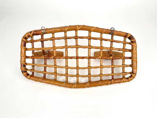 Bamboo & Rattan Coat Rack Hanger by Olaf Von Bohr, Italy, 1950s-LYQ-1171318