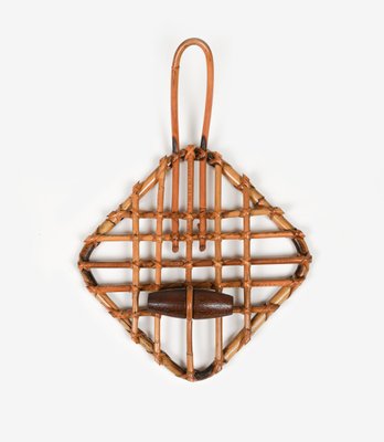 Bamboo & Rattan Coat Rack Stand attributed to Olaf Von Bohr, Italy, 1960s-LYQ-1719010