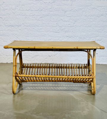 Bamboo & Rattan Coffee Table, France, 1960s-XXA-1371553