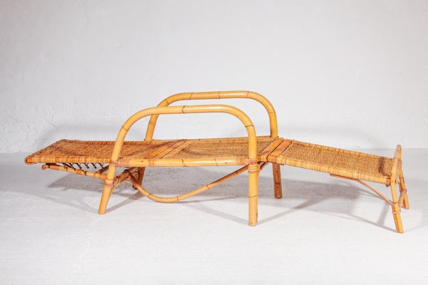 Bamboo & Rattan Easy Chair, Italy, 1960s-KL-1425824