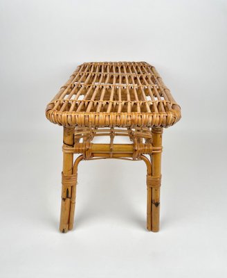 Bamboo & Rattan French Riviera Coffee Table, Italy, 1960s-LYQ-1171332