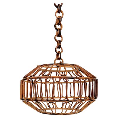 Bamboo & Rattan Pendant, Italy, 1960s, Set of 2-LYQ-1171298