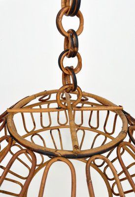 Bamboo & Rattan Pendant, Italy, 1960s, Set of 2-LYQ-1171298