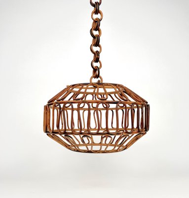 Bamboo & Rattan Pendant, Italy, 1960s, Set of 2-LYQ-1171298