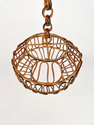 Bamboo & Rattan Pendant, Italy, 1960s, Set of 2-LYQ-1171298