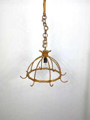 Bamboo Rattan & Rope Chandelier Pendant, Italy, 1960s-LYQ-1171629