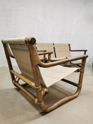 Bamboo & Rattan Safari Sofa, Chairs & Table, Set of 4-BW-1261462