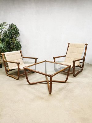 Bamboo & Rattan Safari Sofa, Chairs & Table, Set of 4-BW-1261462