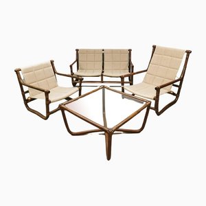 Bamboo & Rattan Safari Sofa, Chairs & Table, Set of 4-BW-1261462