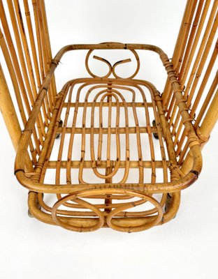 Bamboo & Rattan Serving Bar Cart, France, 1960s-LYQ-1171449