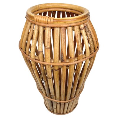 Bamboo & Rattan Umbrella Stand, Italy, 1960s-LYQ-1171310