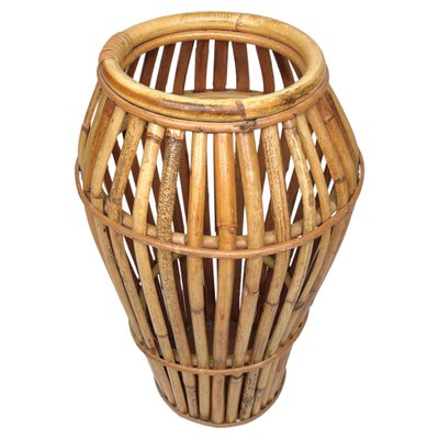 Bamboo & Rattan Umbrella Stand, Italy, 1960s-LYQ-1171310