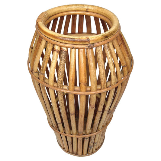 Bamboo & Rattan Umbrella Stand, Italy, 1960s