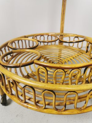 Bamboo Rattan Wicker Trolley, 1950s-PRS-949659