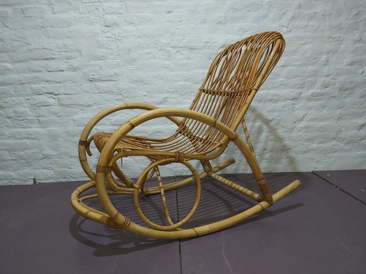 Bamboo Rocking Chair by Rohé Noordwolde, 1960s-JG-1742200