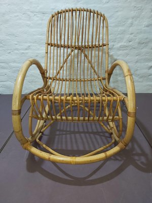 Bamboo Rocking Chair by Rohé Noordwolde, 1960s-JG-1742200