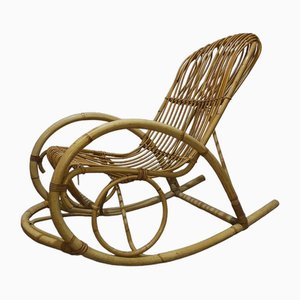 Bamboo Rocking Chair by Rohé Noordwolde, 1960s-JG-1742200