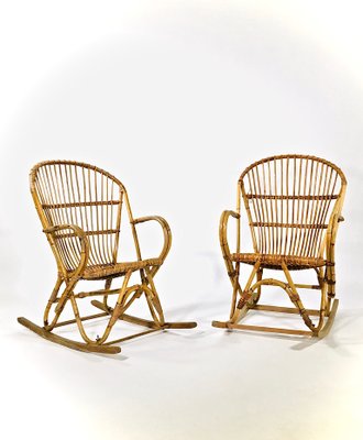 Bamboo Rocking Chair, France, 1960s-XXA-638840