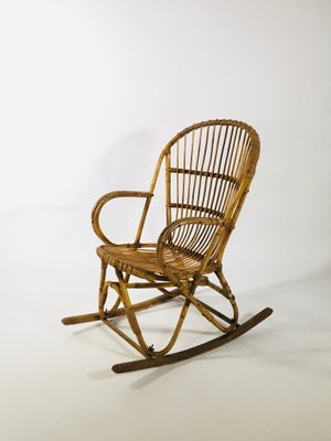 Bamboo Rocking Chair, France, 1960s-XXA-638840