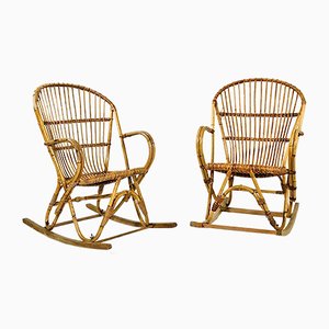 Bamboo Rocking Chair, France, 1960s-XXA-638840