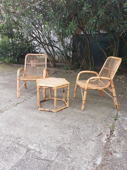 Bamboo Set, 1970s, Set of 3