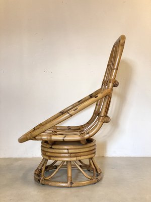 Bamboo Swivel Lounge Chair, 1970s-NPC-1453027